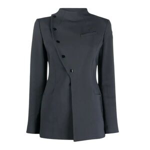 Coperni Charcoal Women's Asymmetrical Fitted Blazer